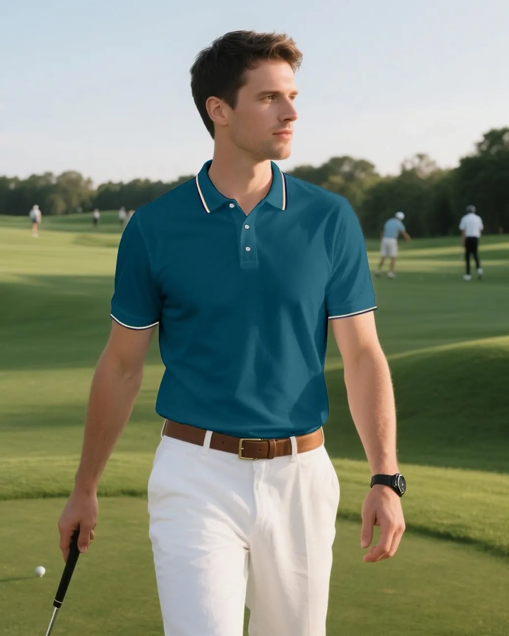 3 Pack Men's Polo Shirts Quick-Dry Short Sleeve Athletic Polo Shirts Moisture Wicking Business Casual Golf Shirts