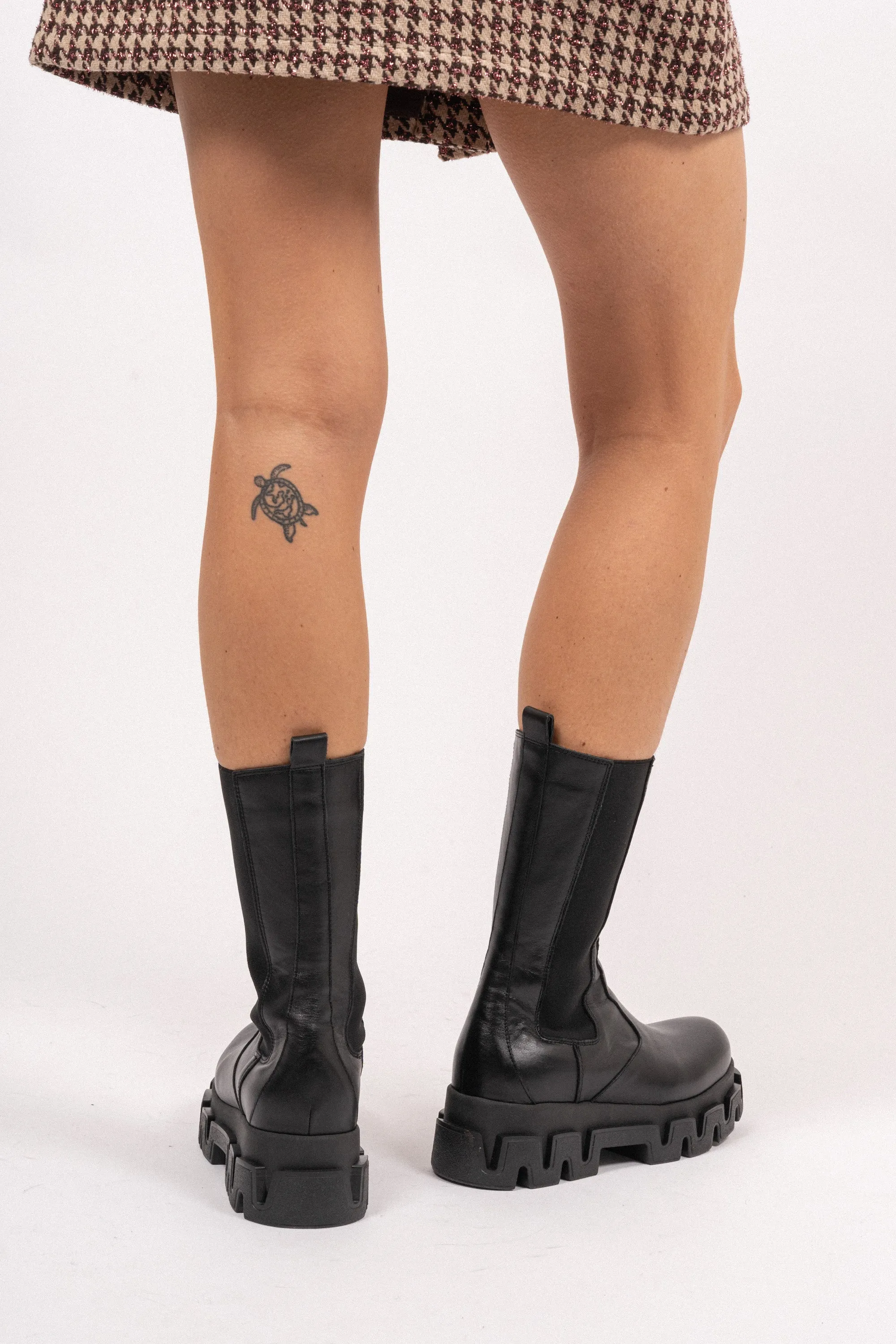 Anastasia Leather Ankle Boots - Black