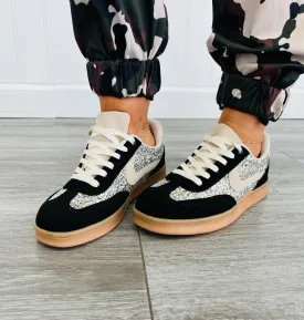 Black & Silver Watch Me Shine Sneakers