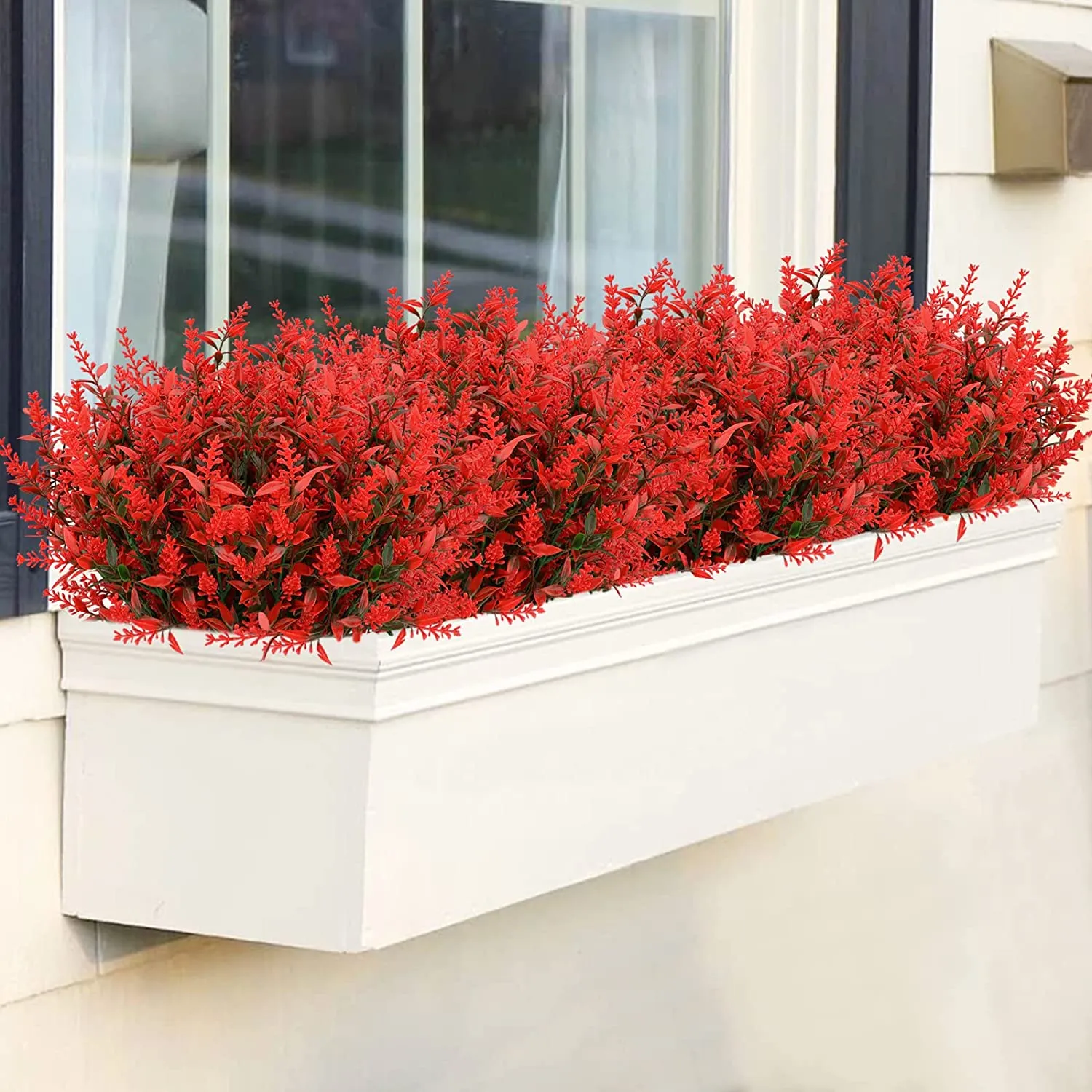 Bulk Artificial Greenery Plants Lavender UV Resistant Shrubs for Outdoors Hanging Planters Window Box Front Porch Indoor Decorations Wholesale