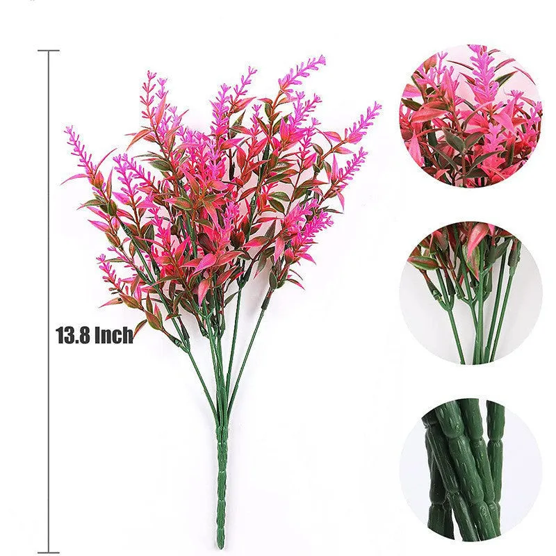 Bulk Artificial Greenery Plants Lavender UV Resistant Shrubs for Outdoors Hanging Planters Window Box Front Porch Indoor Decorations Wholesale