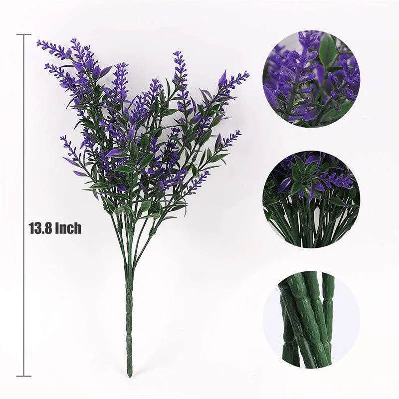 Bulk Artificial Greenery Plants Lavender UV Resistant Shrubs for Outdoors Hanging Planters Window Box Front Porch Indoor Decorations Wholesale