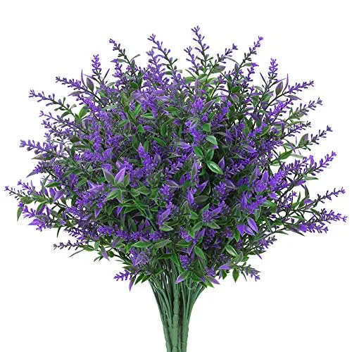 Bulk Artificial Greenery Plants Lavender UV Resistant Shrubs for Outdoors Hanging Planters Window Box Front Porch Indoor Decorations Wholesale