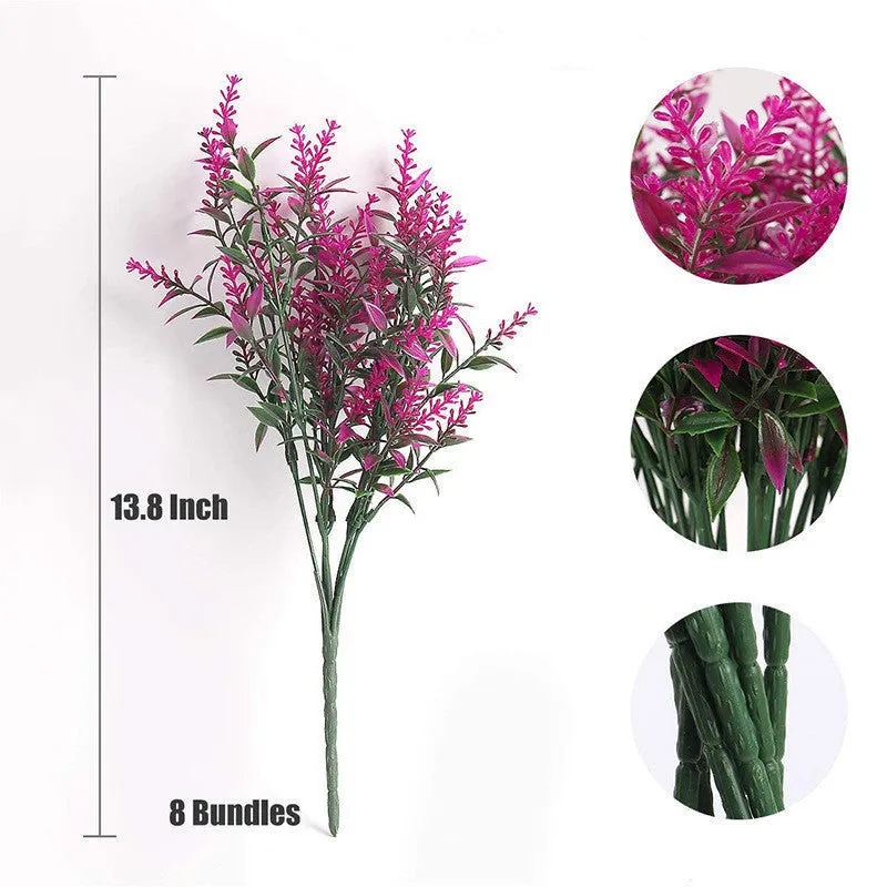 Bulk Artificial Greenery Plants Lavender UV Resistant Shrubs for Outdoors Hanging Planters Window Box Front Porch Indoor Decorations Wholesale