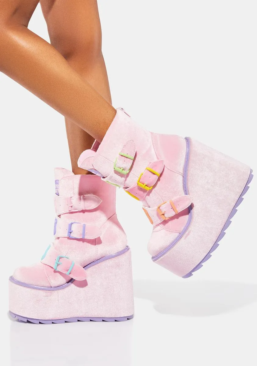 Care Bears Pink Dune Lo Platform Boots