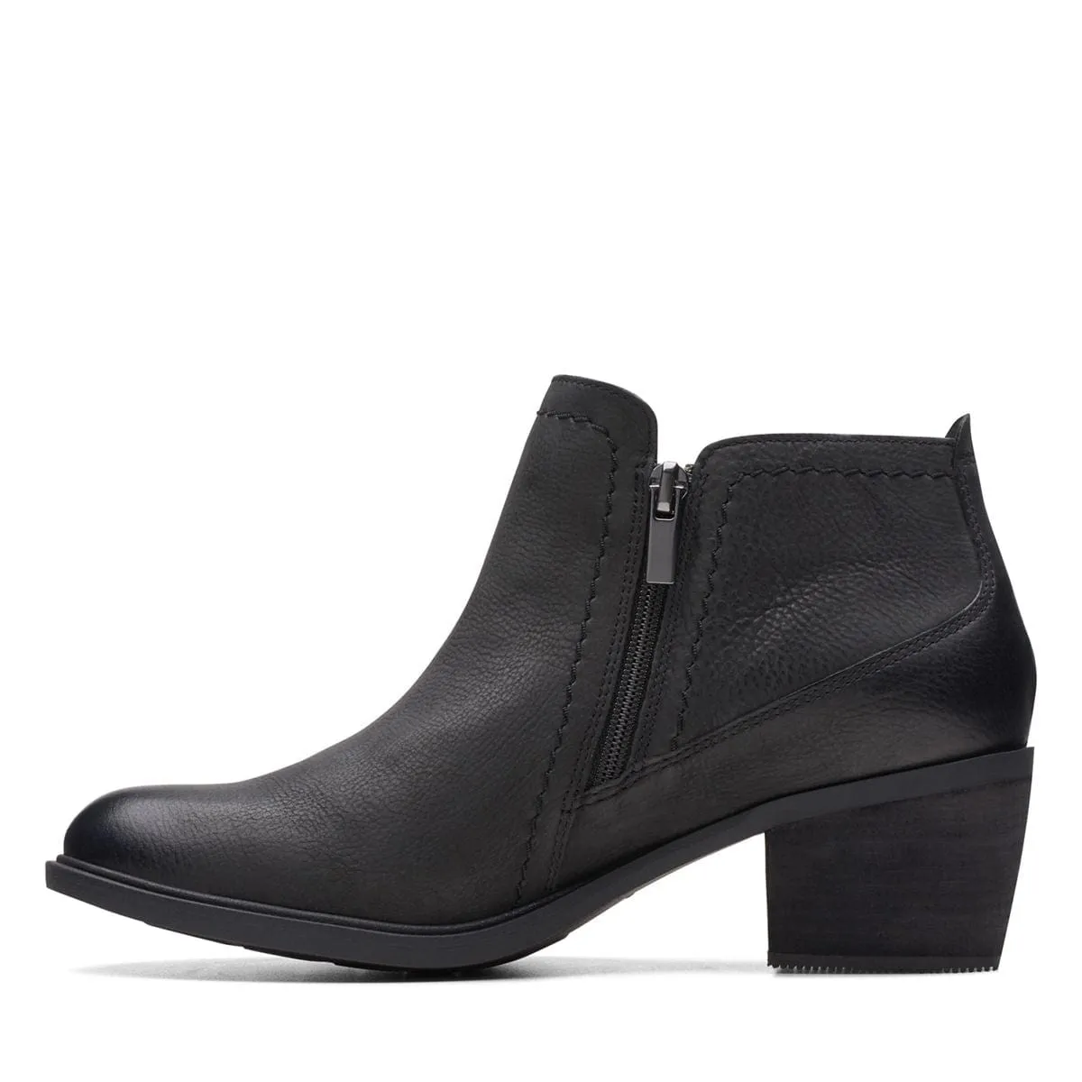 Clarks Women's Neva Lo Boots- Black Leather
