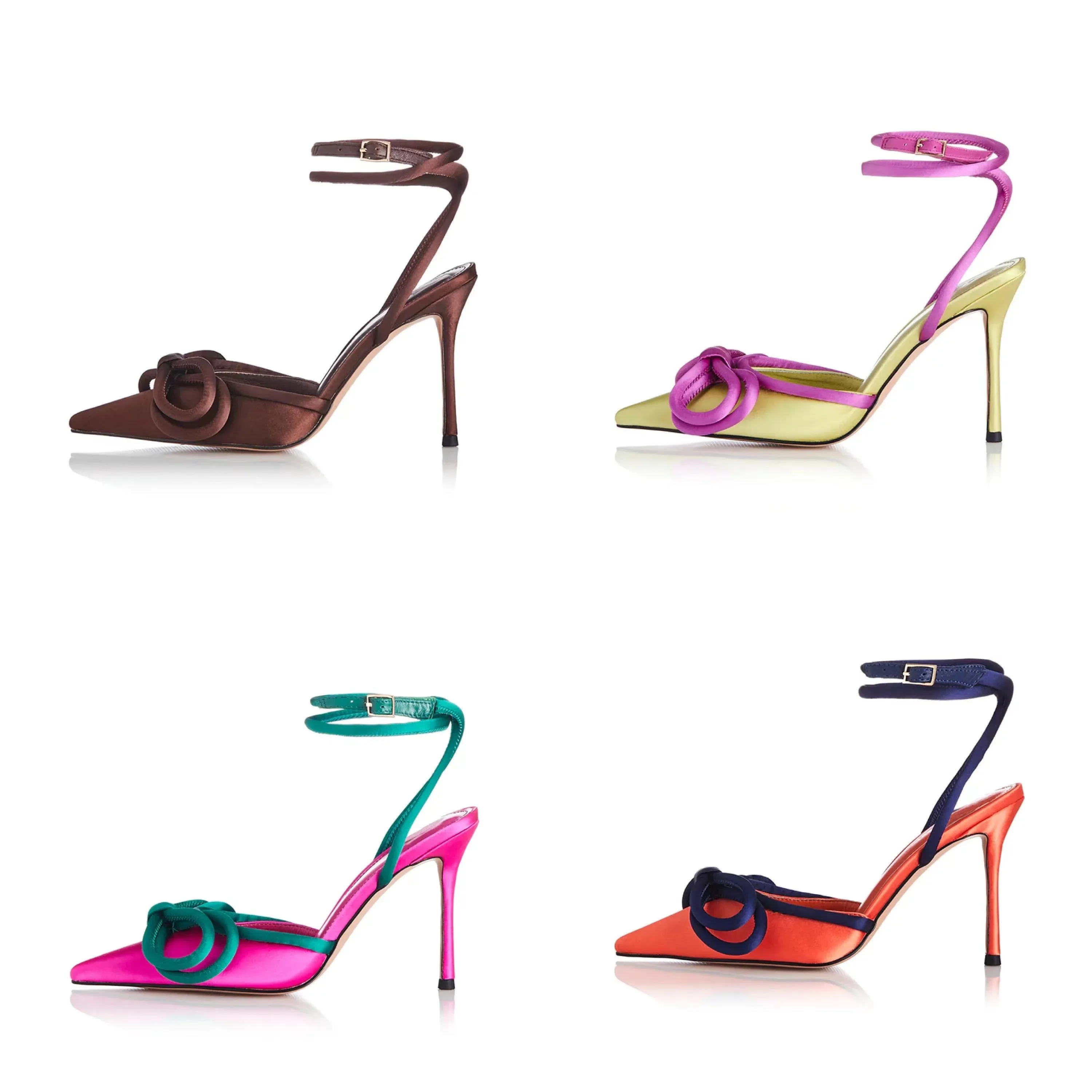 Color Block Pointed Bow Stiletto's