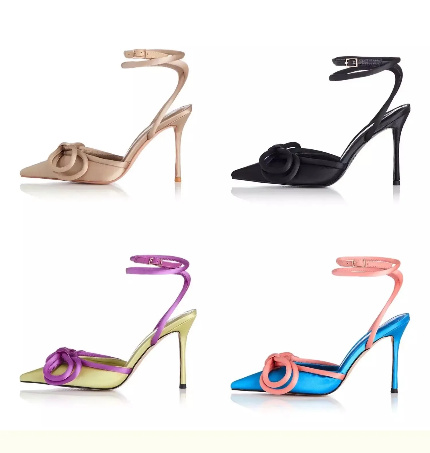 Color Block Pointed Bow Stiletto's