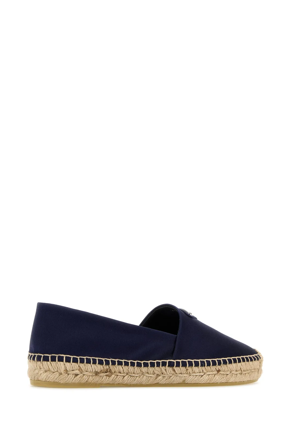 Dark blue satin espadrilles