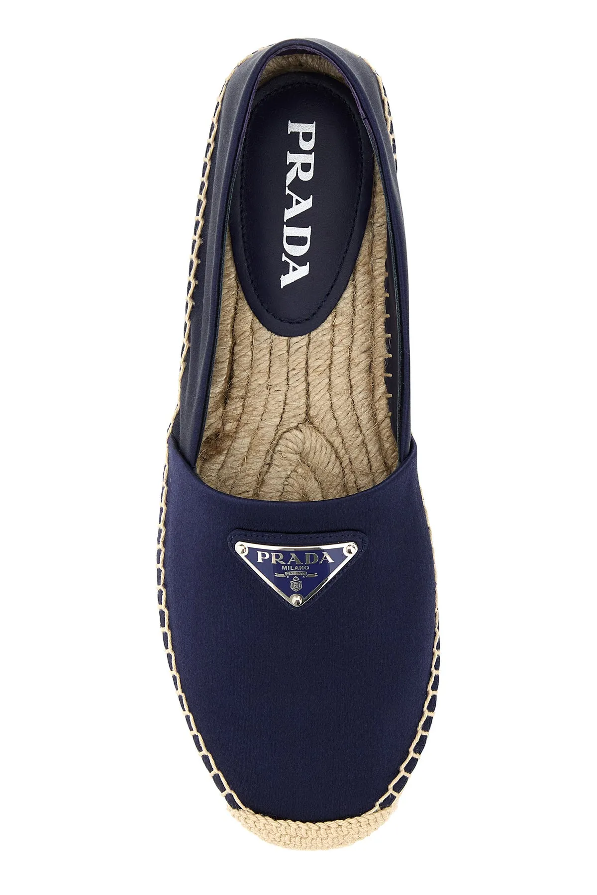 Dark blue satin espadrilles