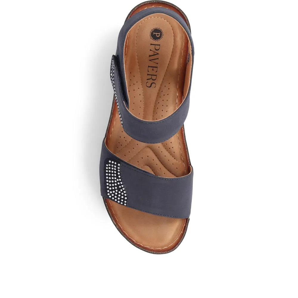 Double-Strap Touch-Fasten Wedge Sandals  - WOIL39033 / 325 303