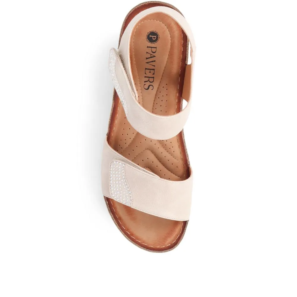 Double-Strap Touch-Fasten Wedge Sandals  - WOIL39033 / 325 303