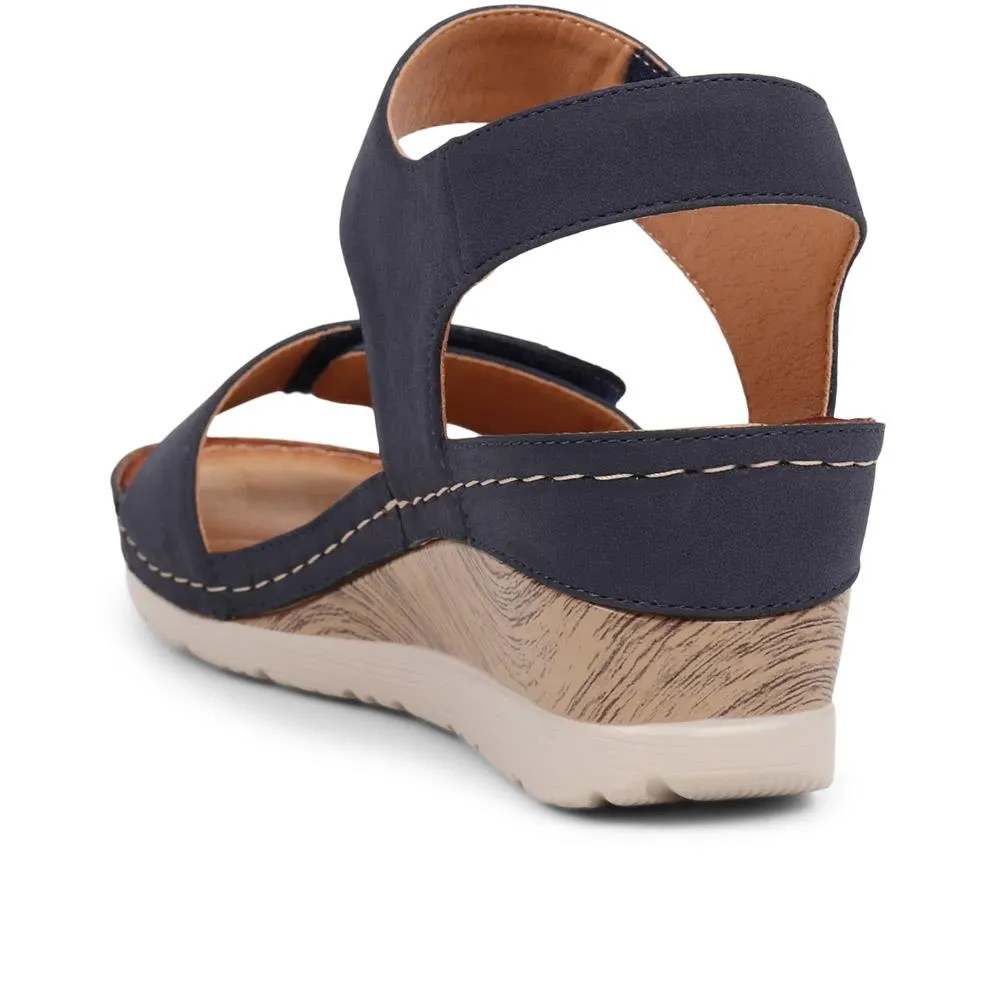 Double-Strap Touch-Fasten Wedge Sandals  - WOIL39033 / 325 303