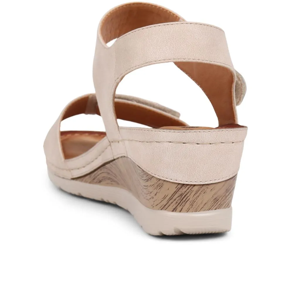 Double-Strap Touch-Fasten Wedge Sandals  - WOIL39033 / 325 303