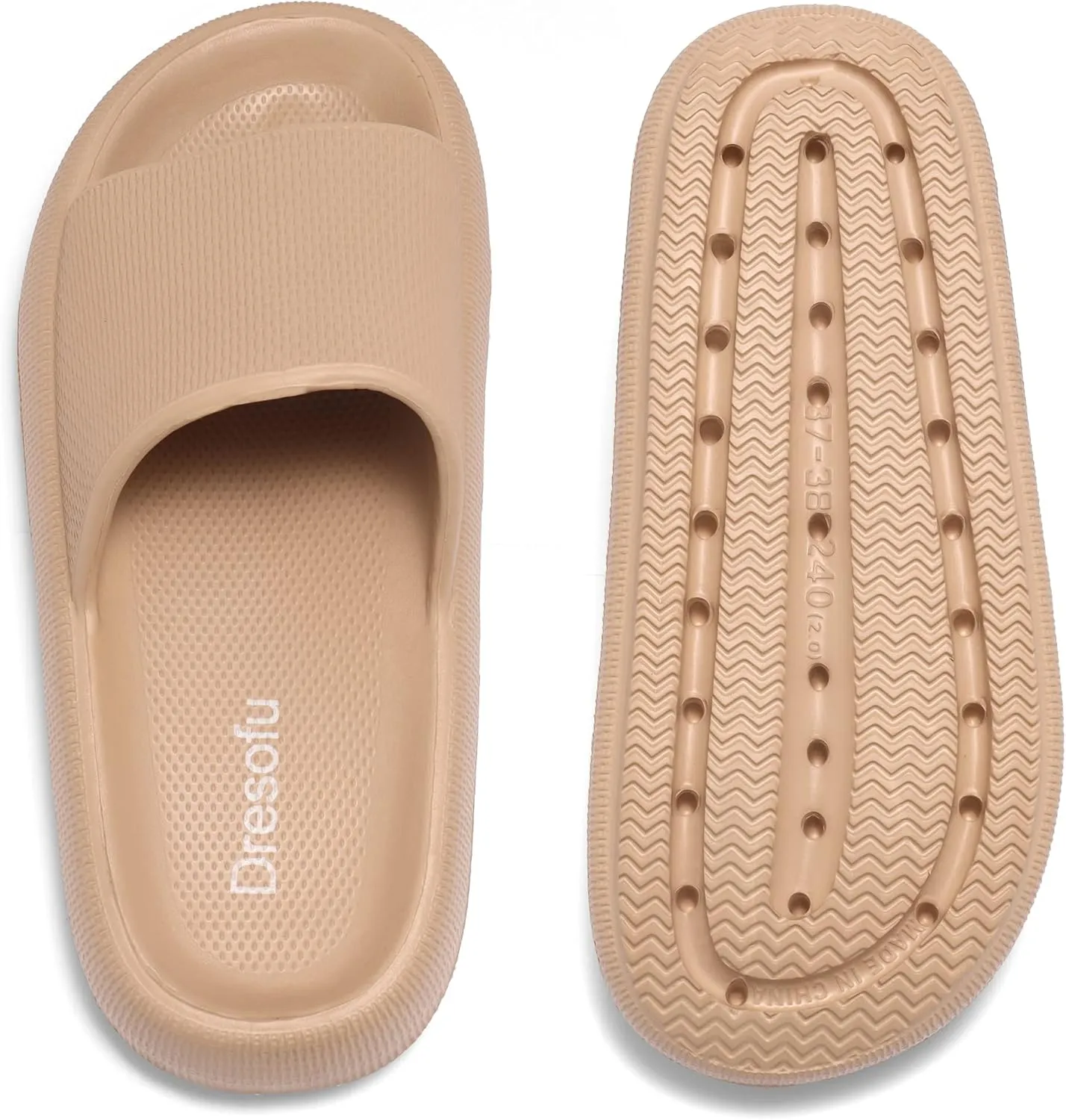 Dresofu Cloud Slippers for Women and Men Bathroom Sandals Non-Slip Pillow Slippers Cushioned Thick Sole Shower Slippers