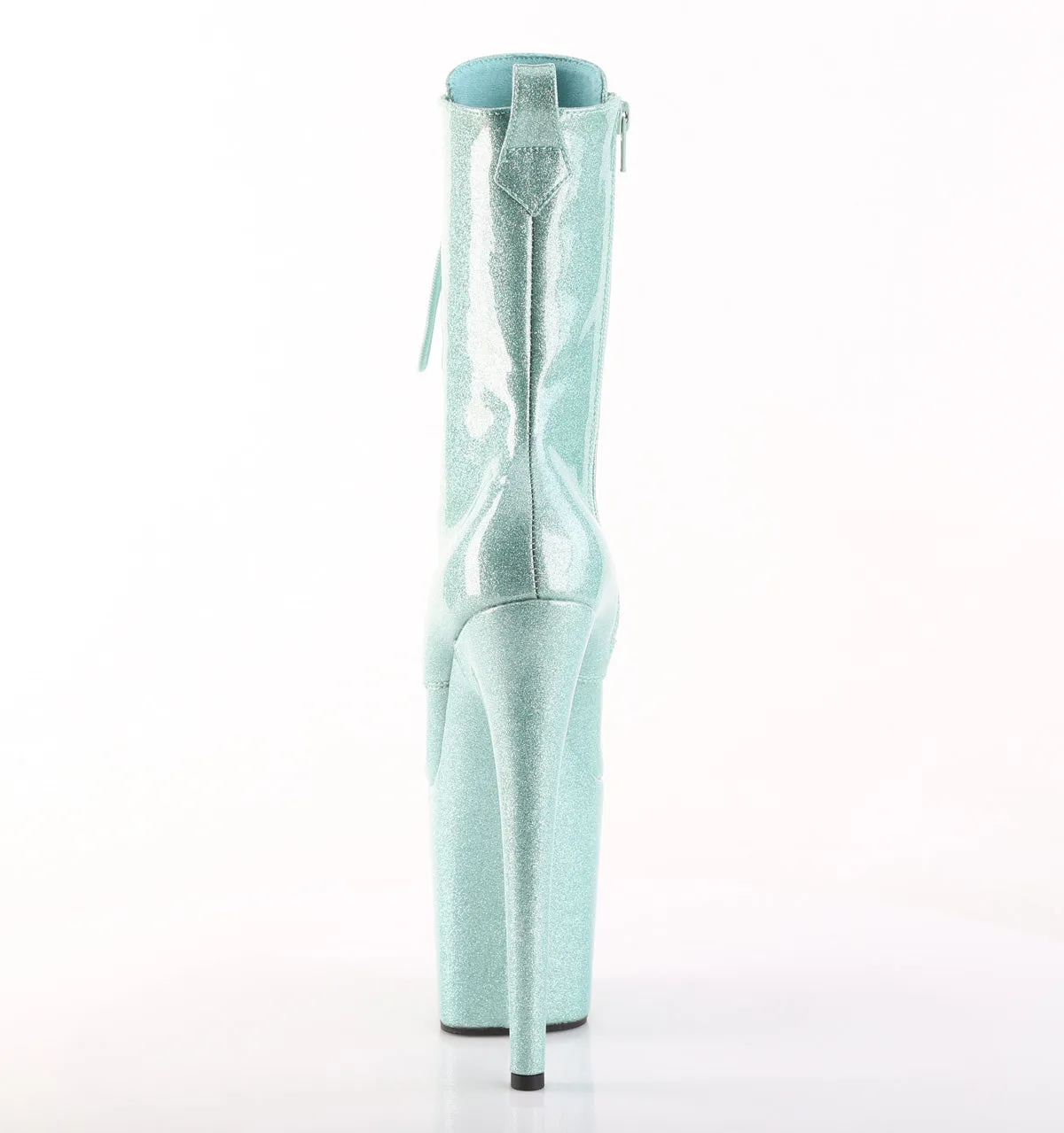 FLAMINGO-1040GP Mint Glitter Platform Ankle Boots