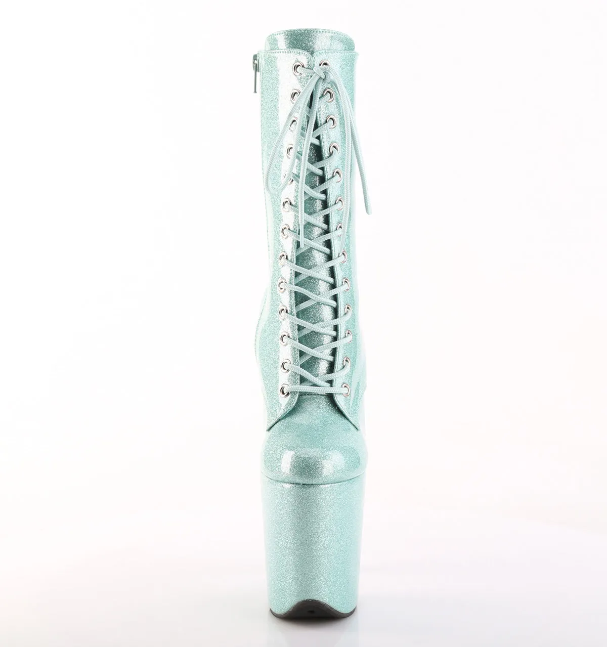 FLAMINGO-1040GP Mint Glitter Platform Ankle Boots