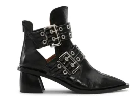Ganni Chunky Buckle Open Cut Boots