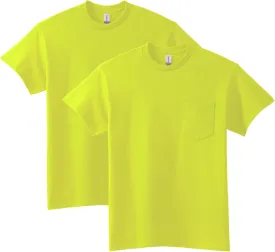 Gildan Unisex Adult Ultra Cotton T-Shirt with Pocket, Style G2300, 2-Pack