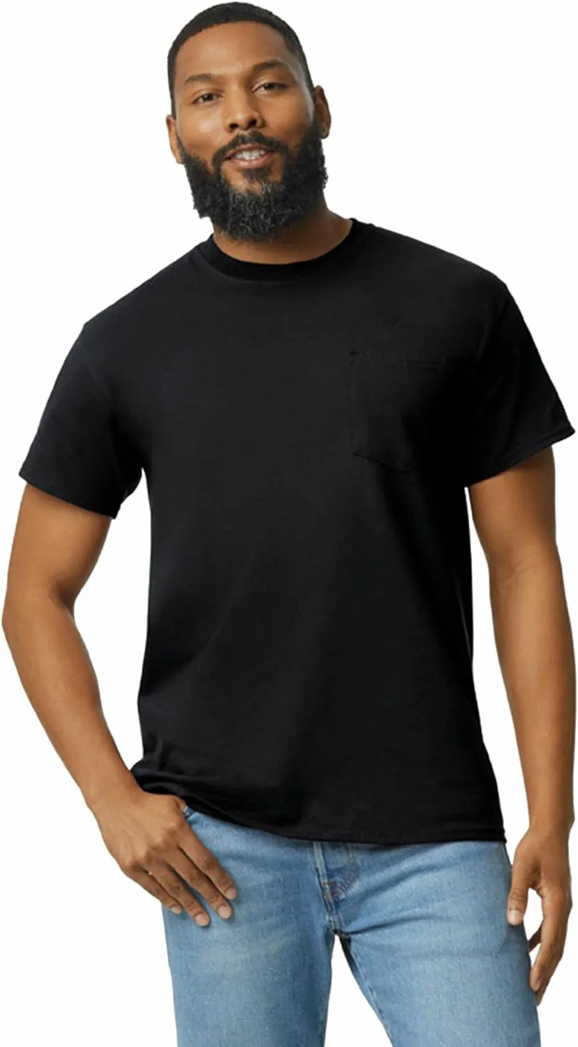 Gildan Unisex Adult Ultra Cotton T-Shirt with Pocket, Style G2300, 2-Pack