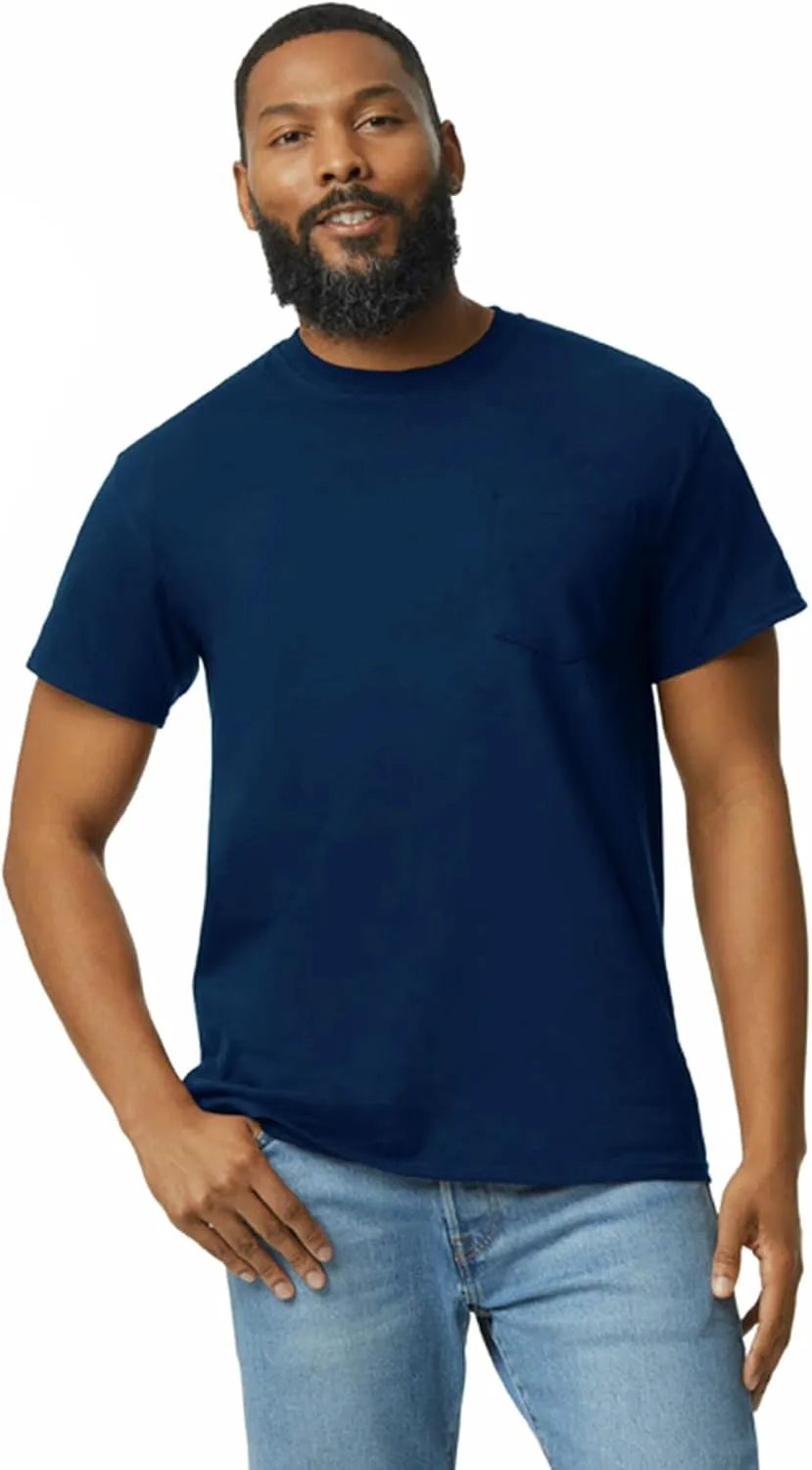 Gildan Unisex Adult Ultra Cotton T-Shirt with Pocket, Style G2300, 2-Pack