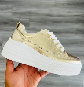 Gold Stand Out Platform Sneakers