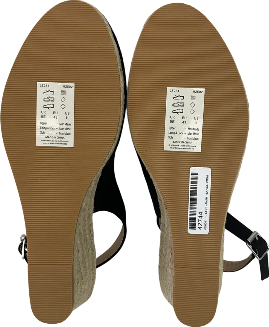 JD Williams Black Slingback Espadrilles UK 9.5 EU 43.5 👞