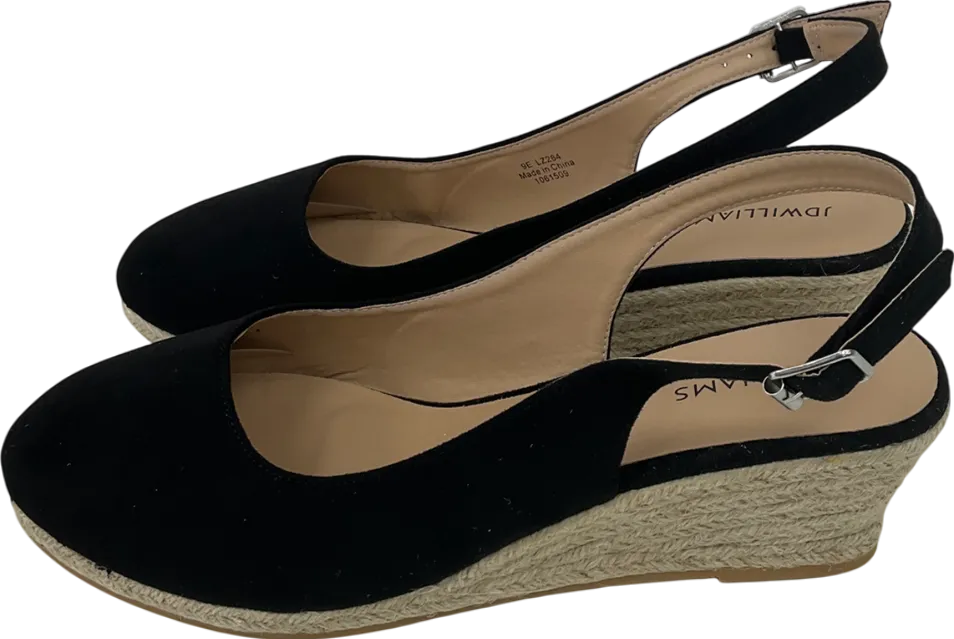 JD Williams Black Slingback Espadrilles UK 9.5 EU 43.5 👞