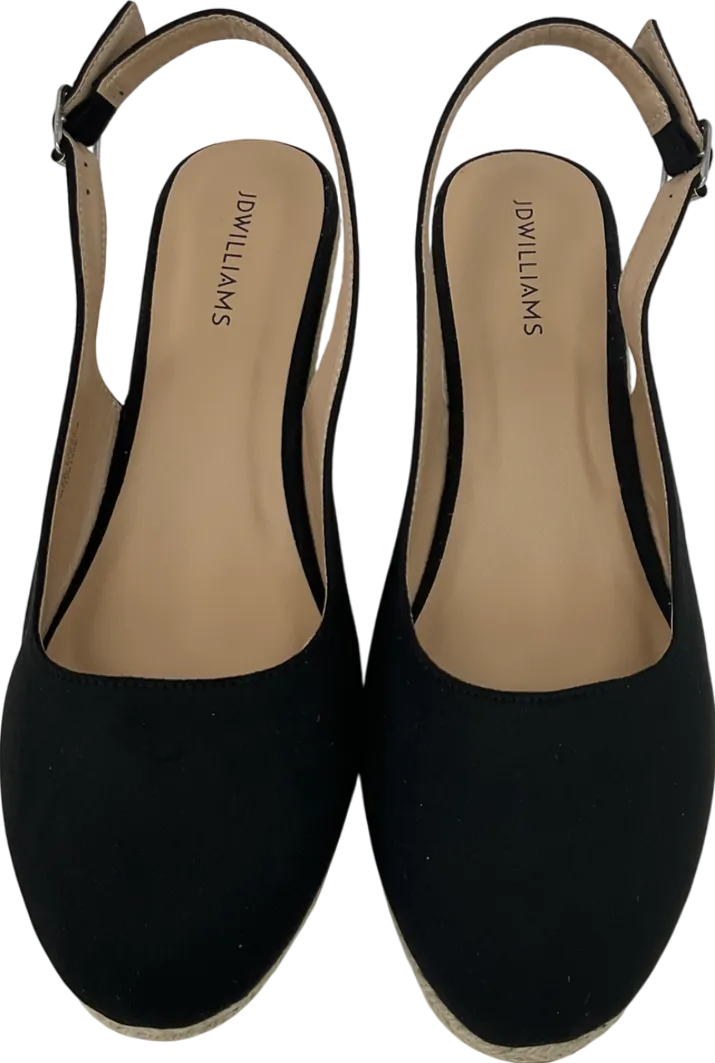 JD Williams Black Slingback Espadrilles UK 9.5 EU 43.5 👞