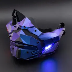 LED Cyberpunk Mask for Men Face Mask Detachable for Holloween Cosplay Costume Holiday Party Tactical Movie Prors