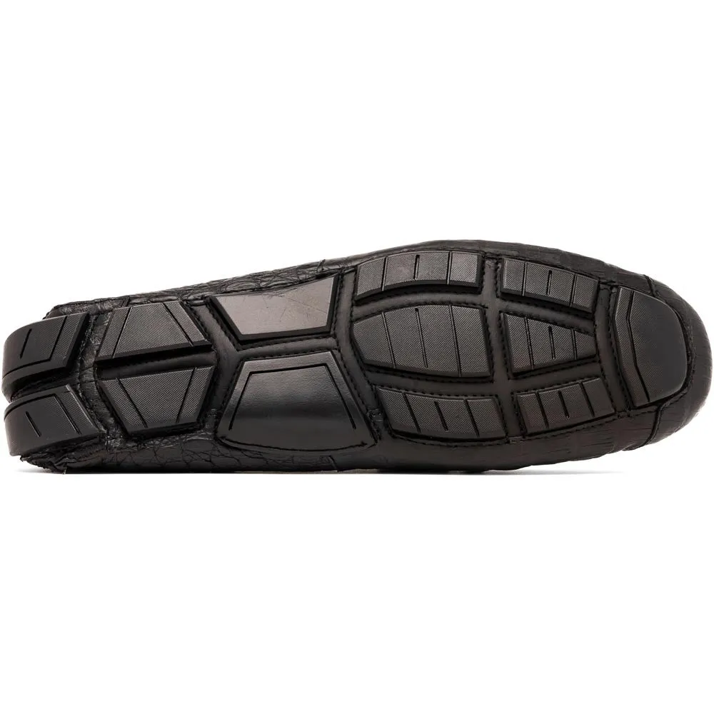 Marco Di Milano Parma Black Caiman Belly Bit Driving Loafers
