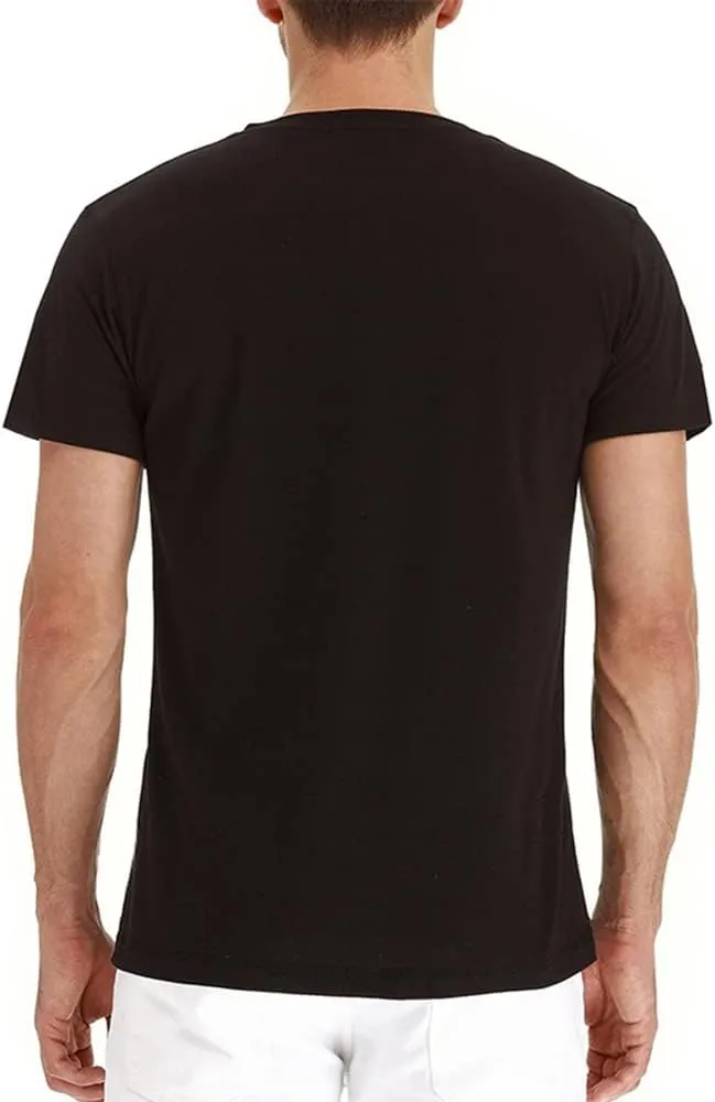 Mens Casual Short Sleeve Henley Shirts Fashion Button T Shirts with Pocket