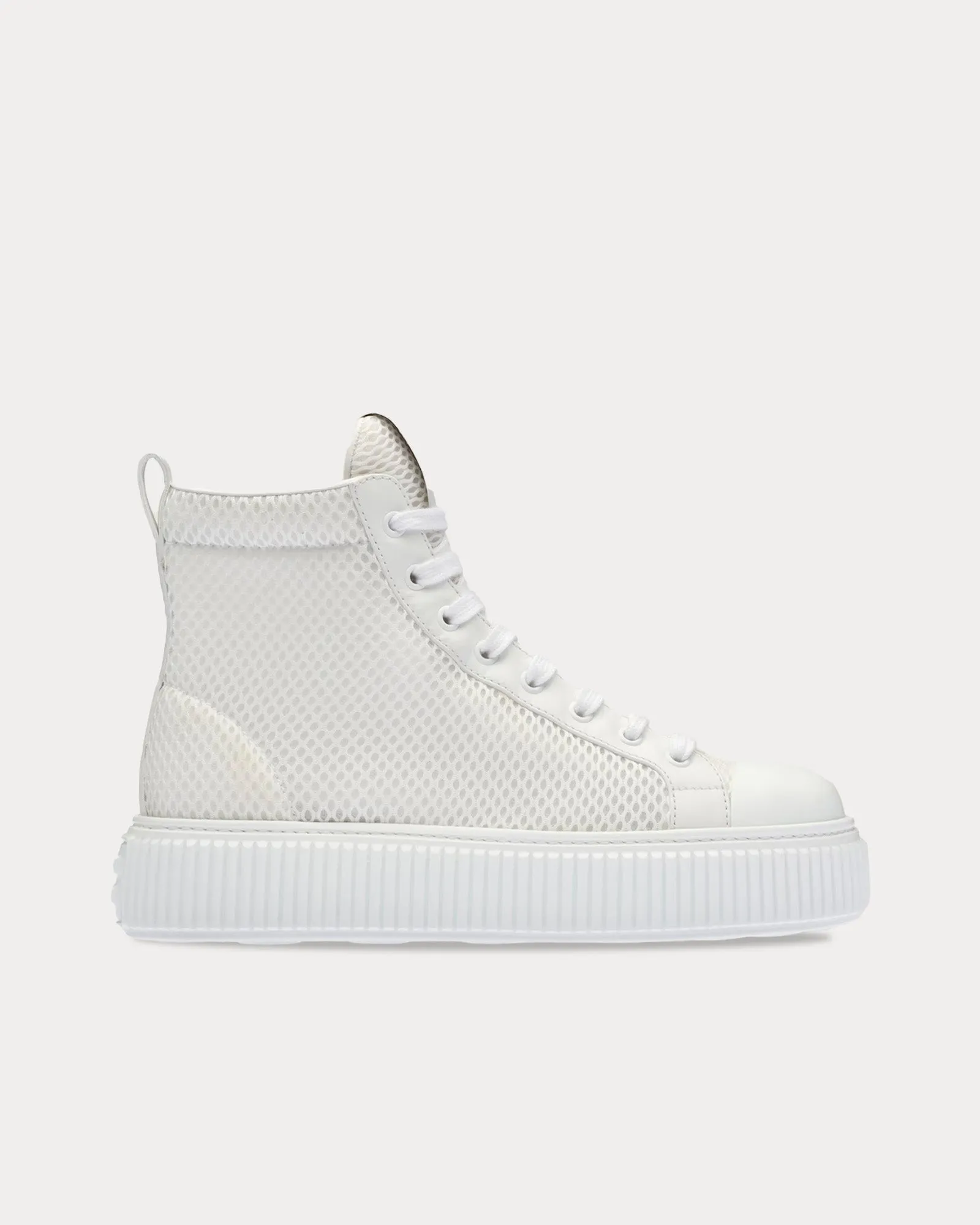 Mesh Flatform White High Top Sneakers