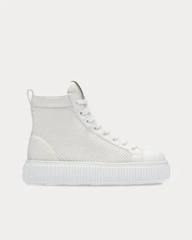 Mesh Flatform White High Top Sneakers