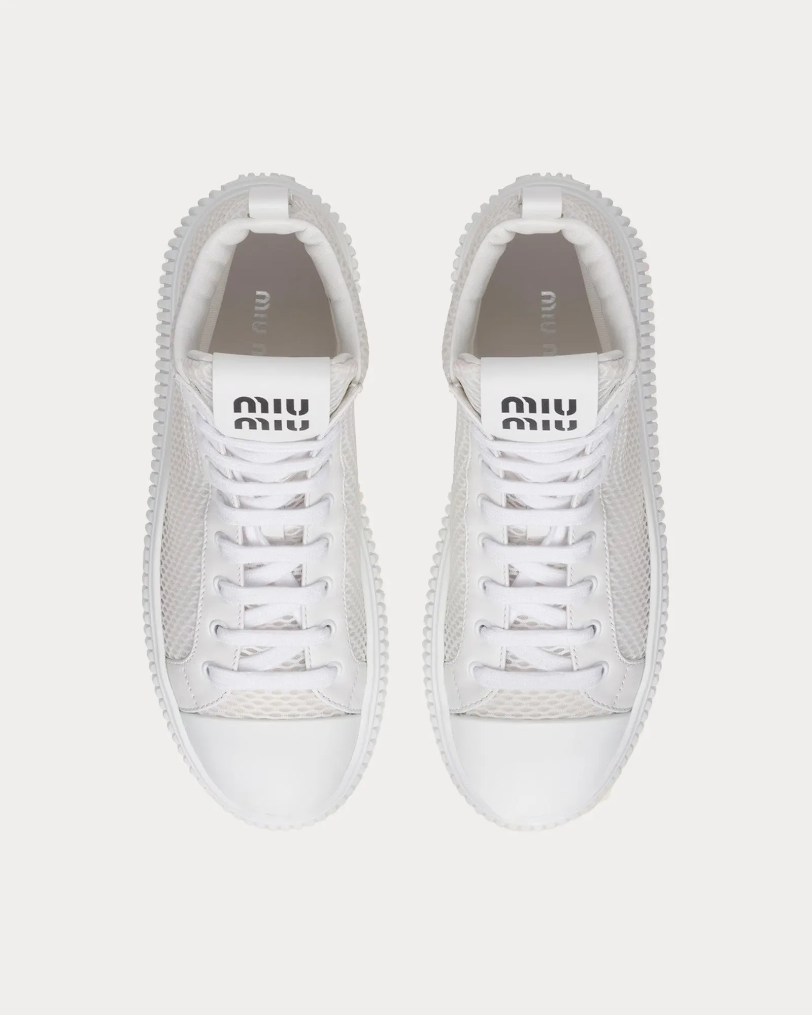 Mesh Flatform White High Top Sneakers