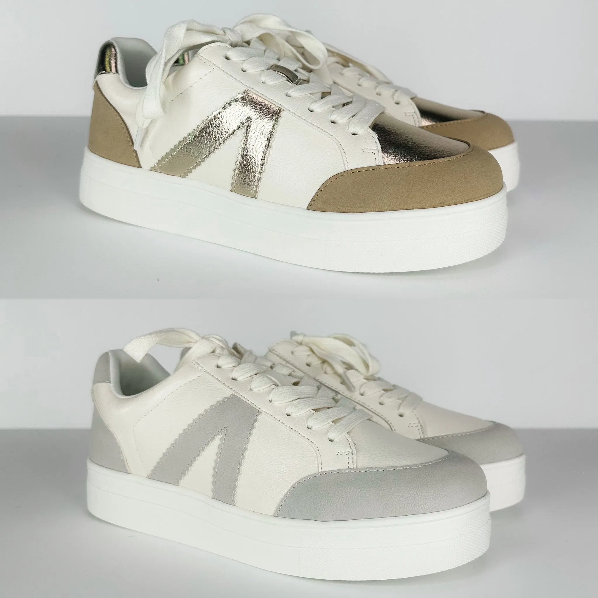 MIA You're So Golden Faux Leather Platform Sneakers - 2 colors!
