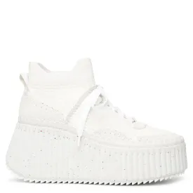 Nama platform white mesh sneakers