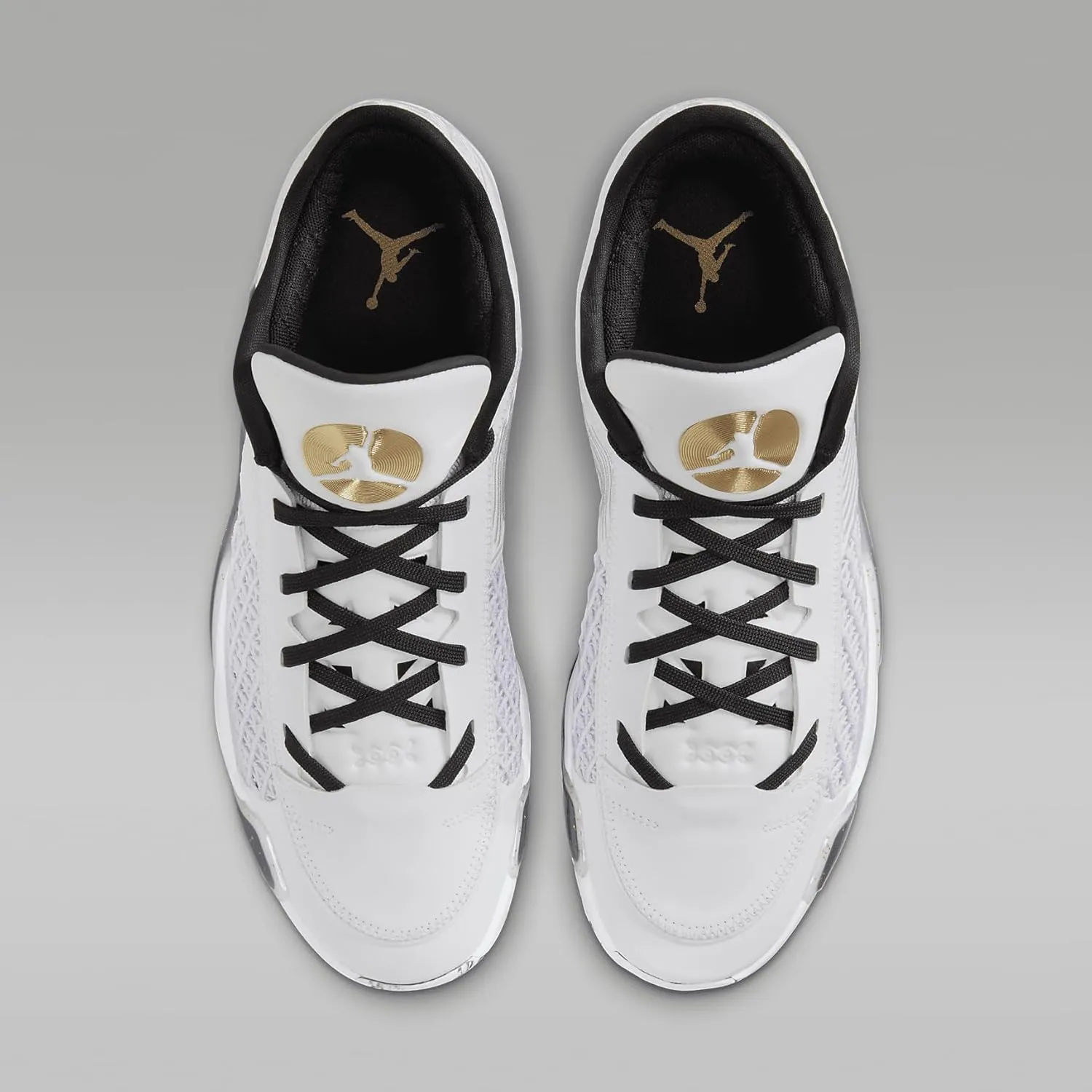 NIKE Air Jordan XXXVIII FIBA Basketball Shoes (FN7481-100, White/Pure Platinum/Metallic Gold)
