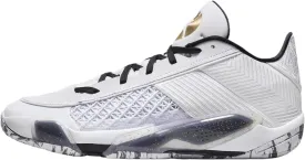 NIKE Air Jordan XXXVIII FIBA Basketball Shoes (FN7481-100, White/Pure Platinum/Metallic Gold)