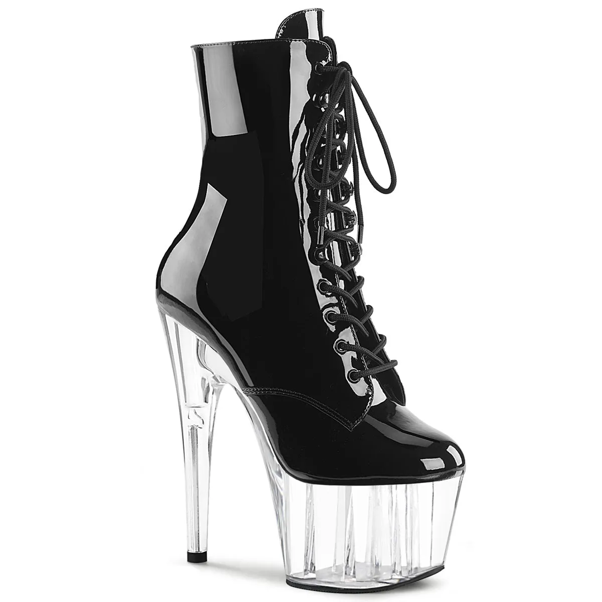 Pleaser Adore 1020-1 Womens 7" Heel, Platform Front Lace Pole Dance Ankle Boots