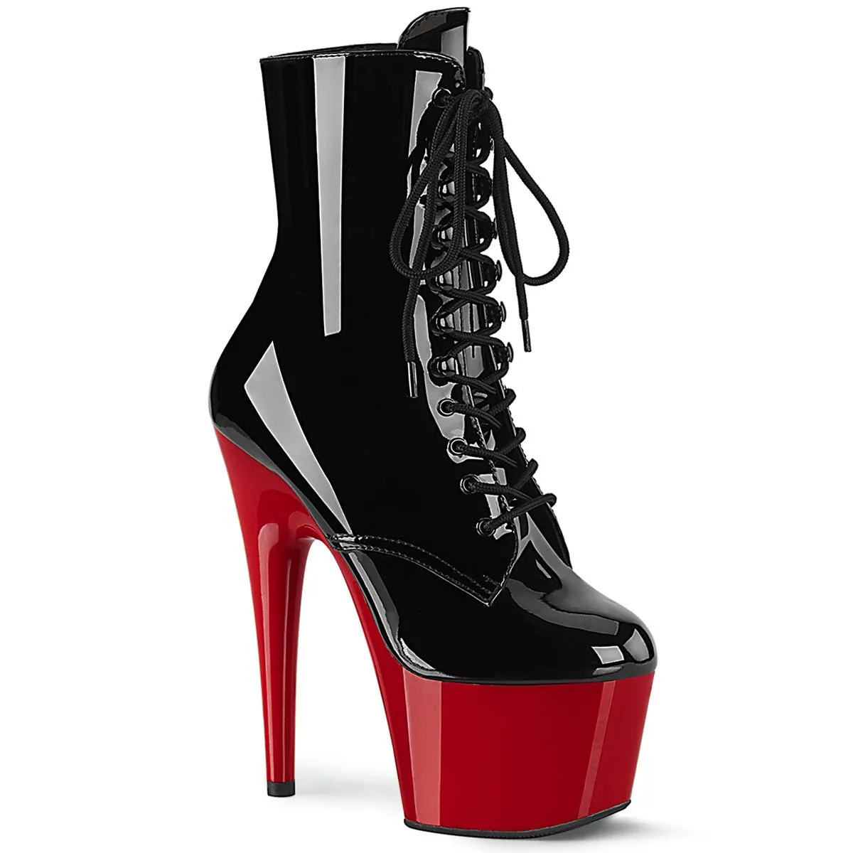 Pleaser Adore 1020-1 Womens 7" Heel, Platform Front Lace Pole Dance Ankle Boots
