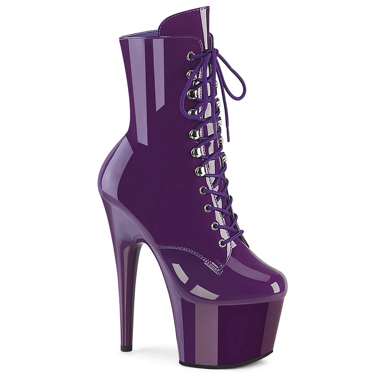 Pleaser Adore 1020-1 Womens 7" Heel, Platform Front Lace Pole Dance Ankle Boots