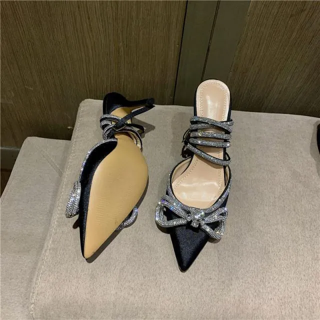 Princess Embellished Tie Up Heels