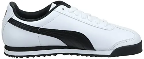 PUMA Mens Roma Sneaker, Basic white-black, 12