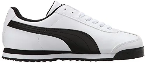 PUMA Mens Roma Sneaker, Basic white-black, 12