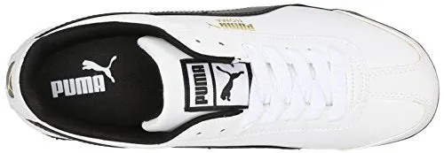 PUMA Mens Roma Sneaker, Basic white-black, 12