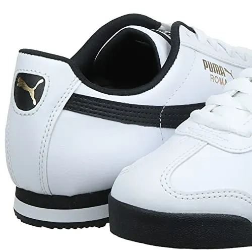PUMA Mens Roma Sneaker, Basic white-black, 12