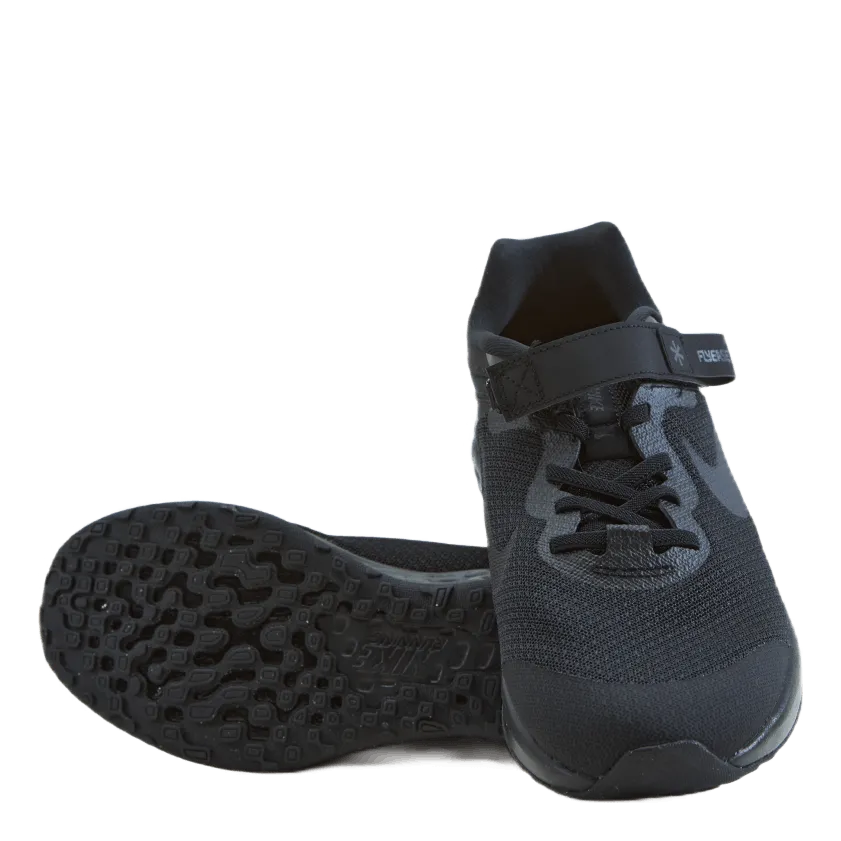Revolution 6 FlyEase Big Kids' Easy On/Off Road Running Shoes BLACK/BLACK-DK SMOKE GREY