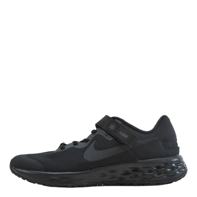Revolution 6 FlyEase Big Kids' Easy On/Off Road Running Shoes BLACK/BLACK-DK SMOKE GREY