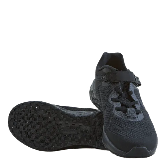 Revolution 6 FlyEase Little Kids' Shoe BLACK/BLACK-DK SMOKE GREY